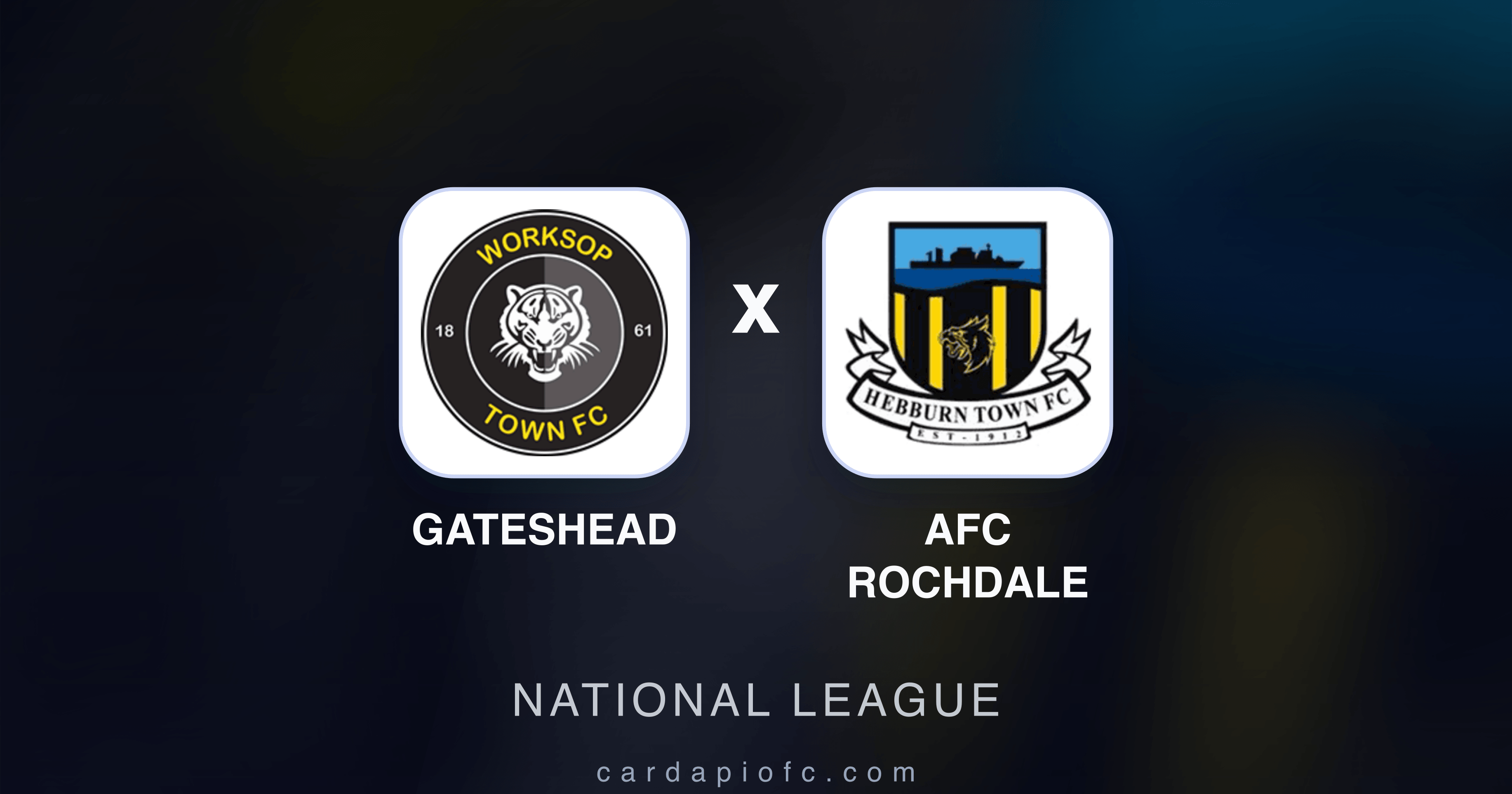 Prévia da transmissão de Gateshead x AFC Rochdale (National League)