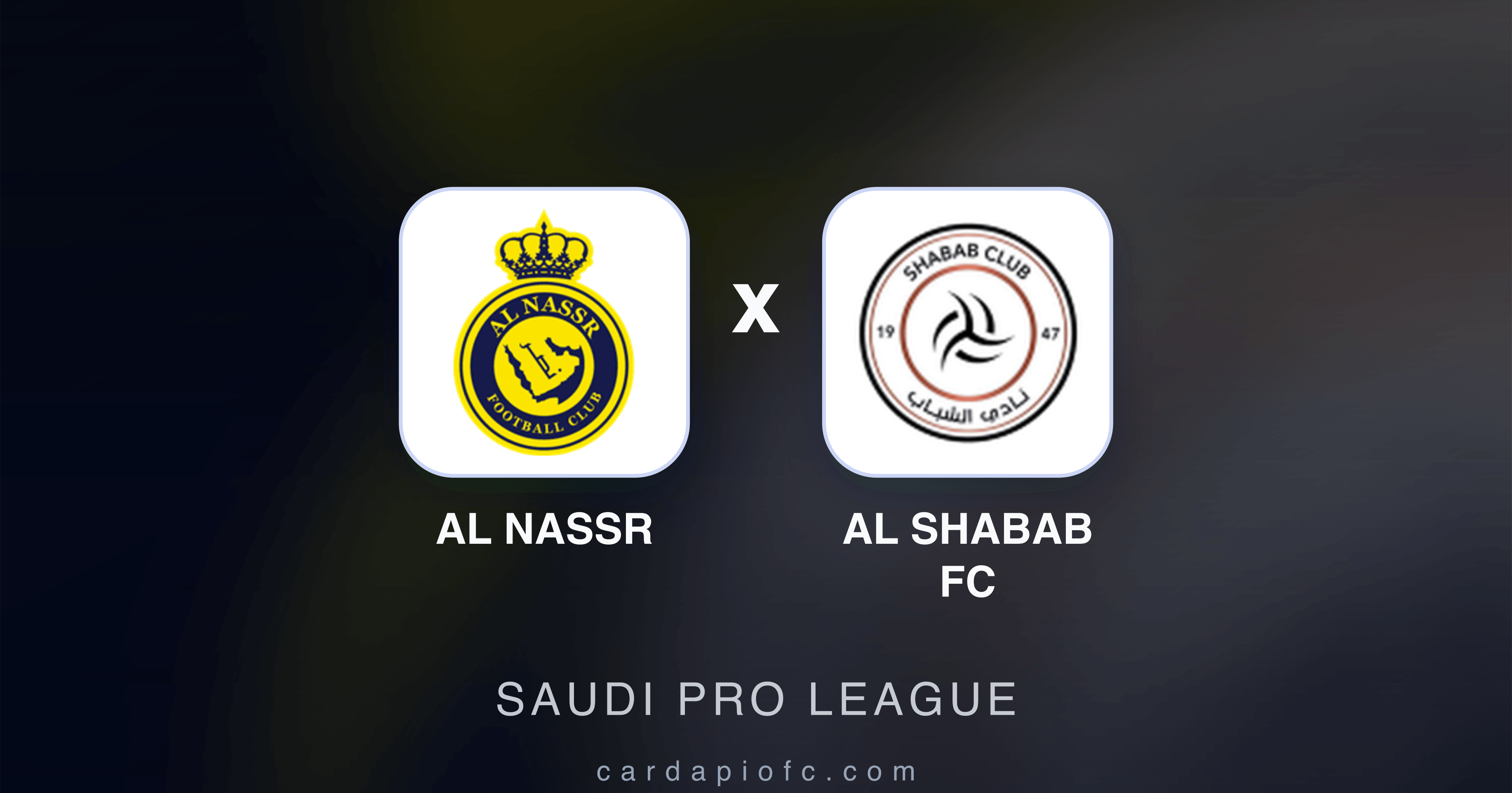 Prévia da transmissão de Al Nassr x Al Shabab FC (Saudi Pro League)