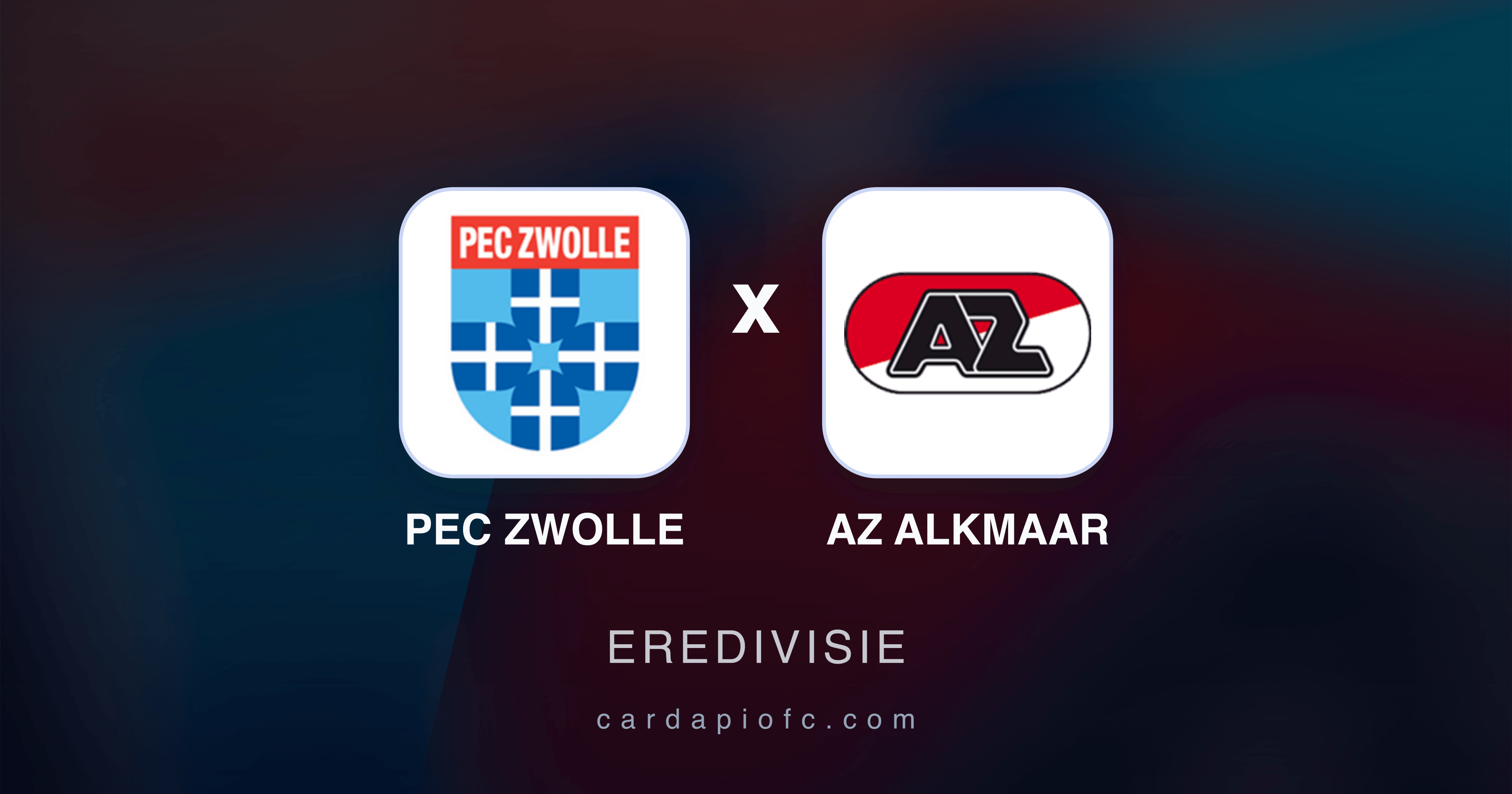 Prévia da transmissão de PEC Zwolle x AZ Alkmaar (Eredivisie)