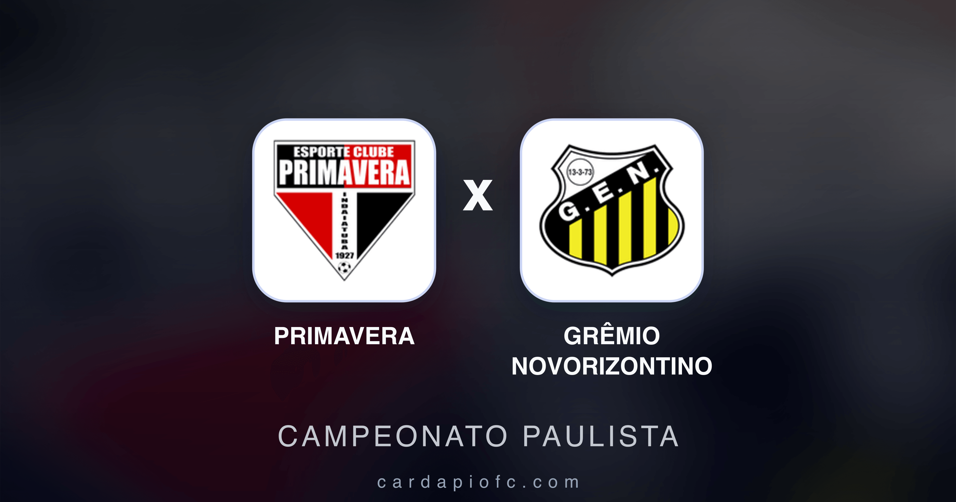 Prévia da transmissão de Primavera x Grêmio Novorizontino (Campeonato Paulista)