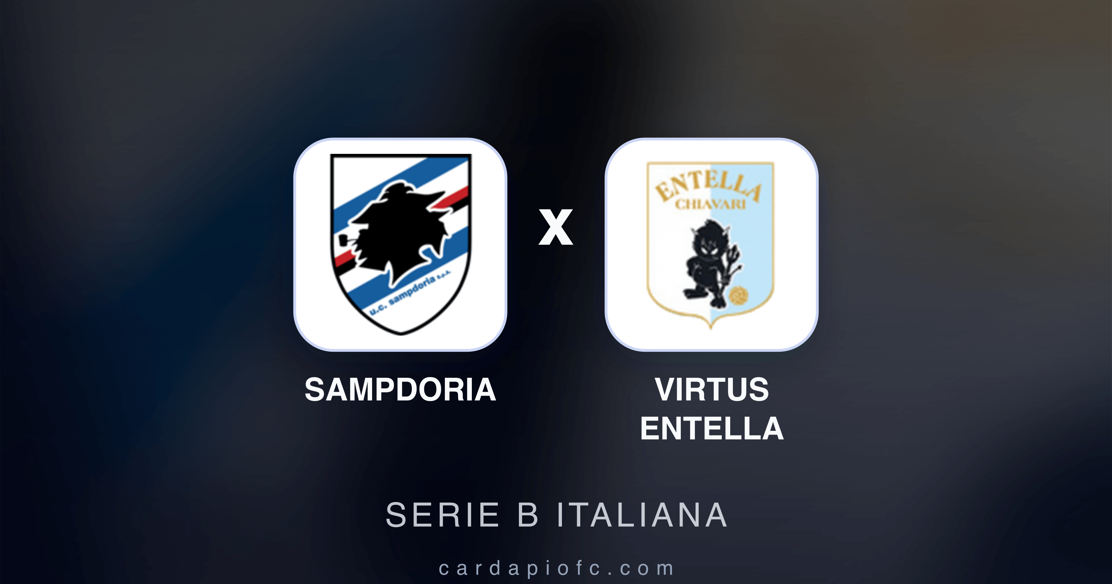 Prévia da transmissão de Sampdoria x Virtus Entella (Serie B Italiana)