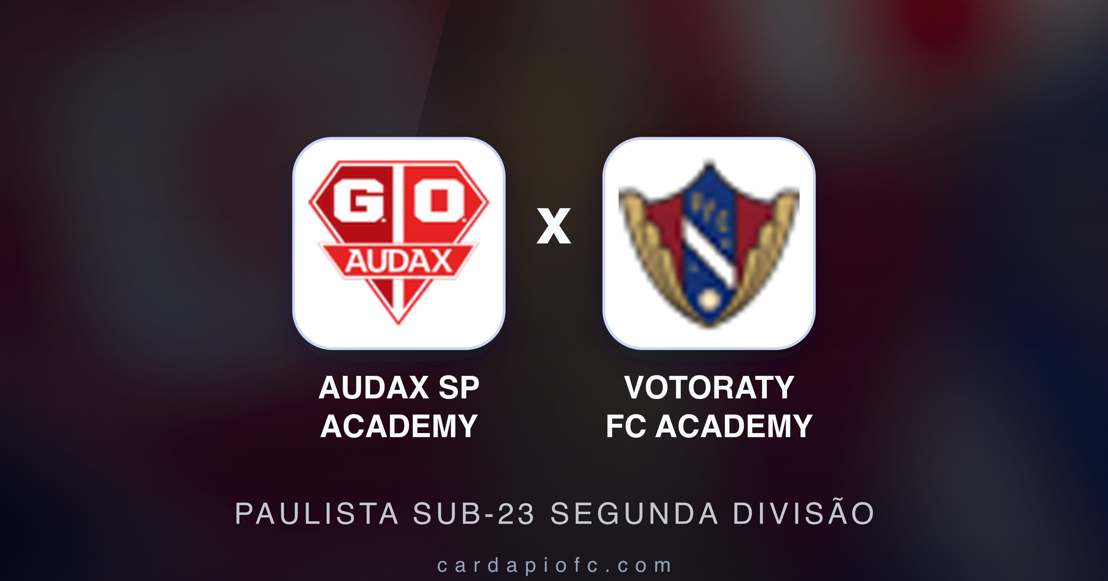 Imagen previa de Audax SP Academy vs Votoraty FC Academy (Paulista Sub-23 Segunda Divisão)