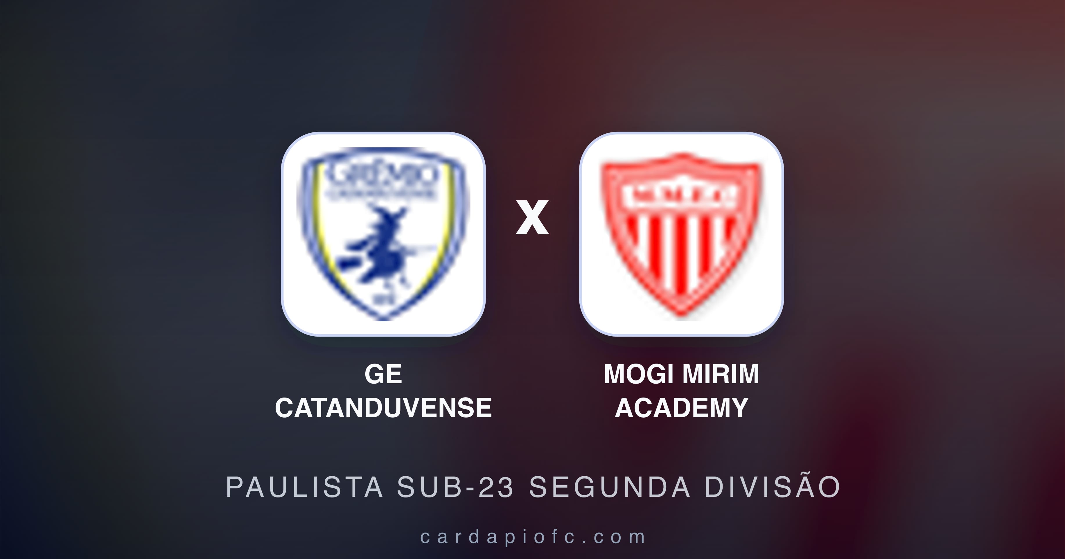 Imagen previa de GE Catanduvense vs Mogi Mirim Academy (Paulista Sub-23 Segunda Divisão)