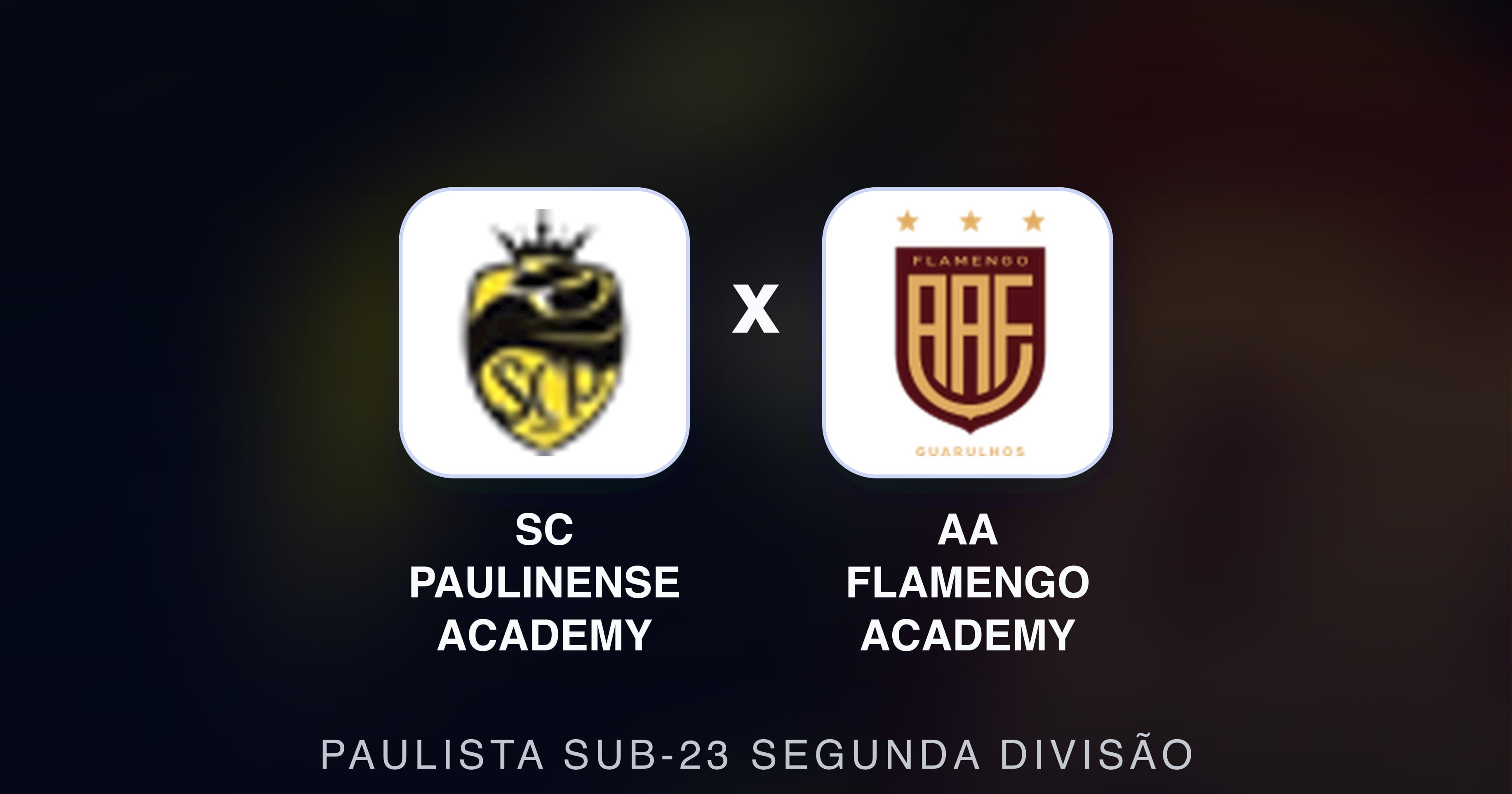 Imagen previa de SC Paulinense Academy vs AA Flamengo Academy (Paulista Sub-23 Segunda Divisão)