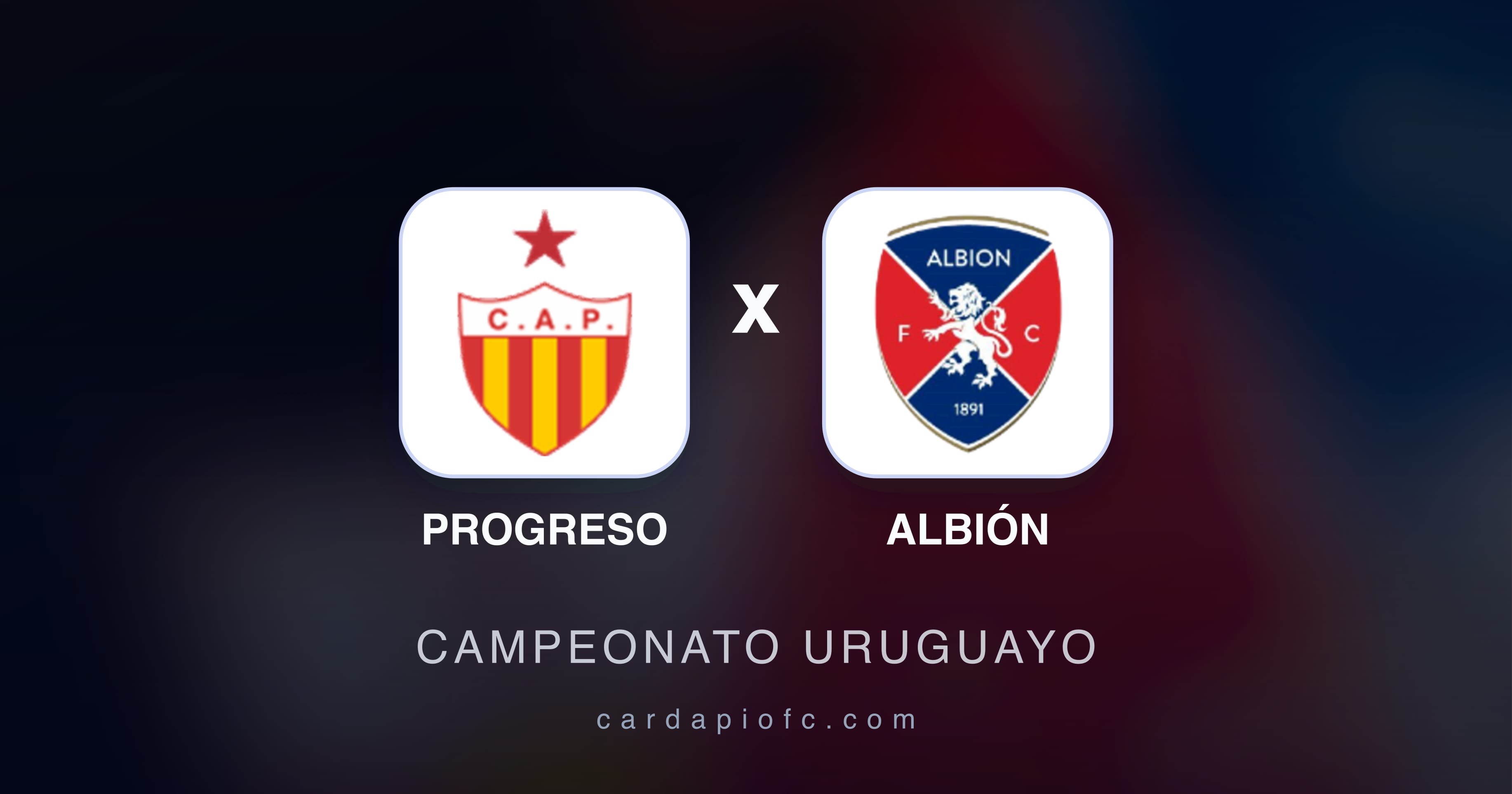 Imagen previa de Progreso vs Albión (Campeonato Uruguayo)
