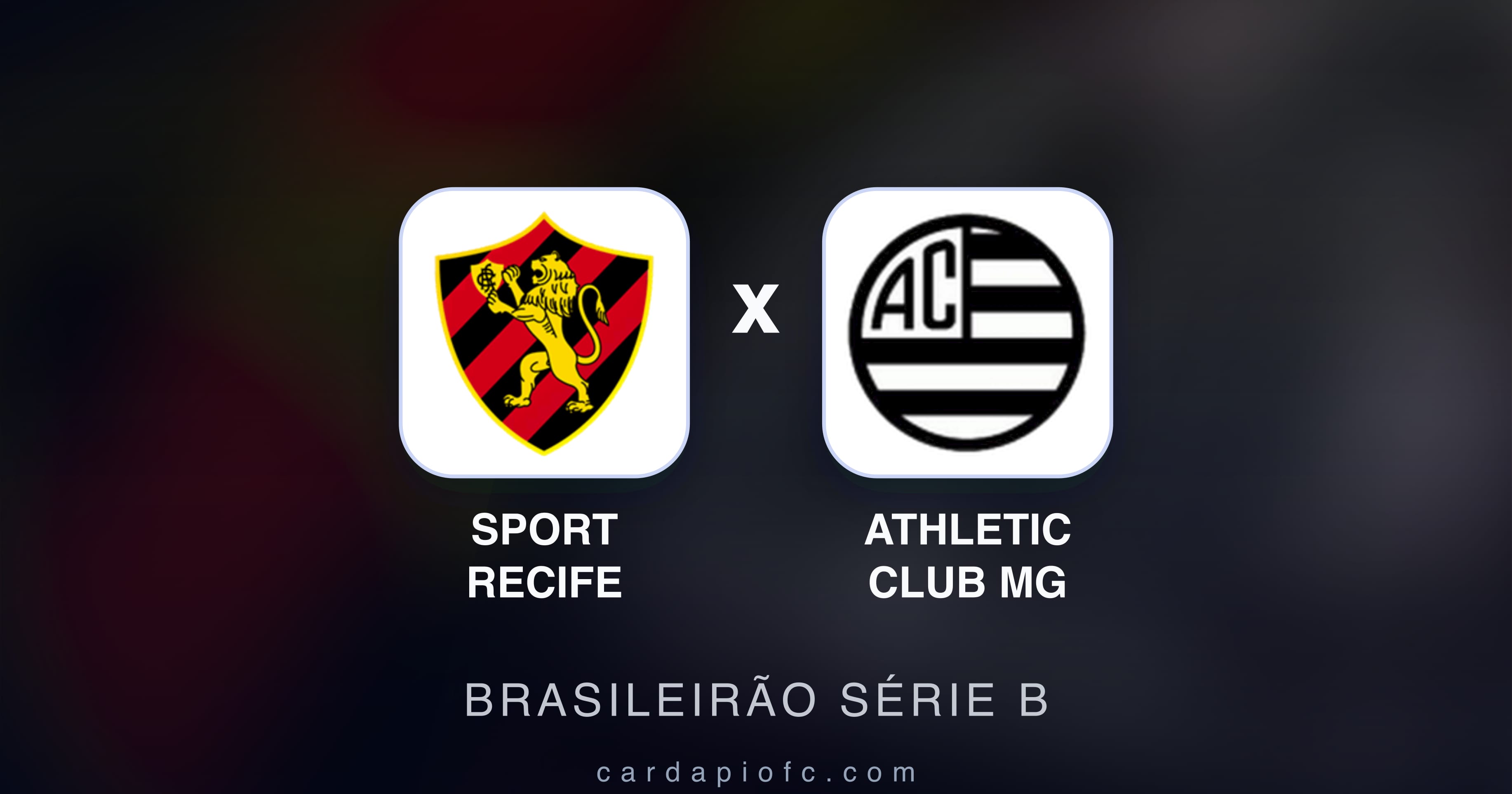 Prévia da transmissão de Sport Recife x Athletic Club MG (Brasileirão Série B)