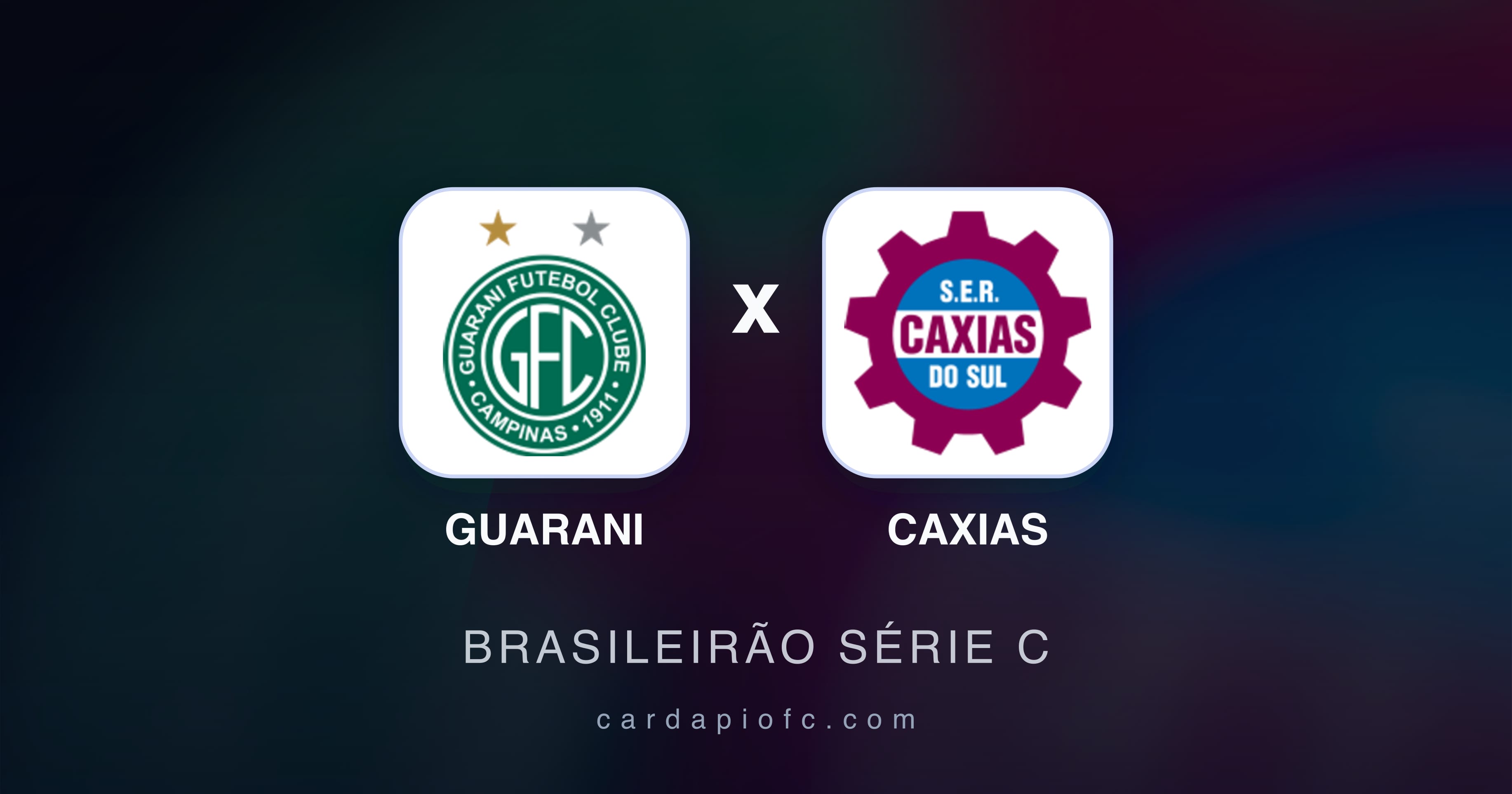 Prévia da transmissão de Guarani x Caxias (Brasileirão Série C)