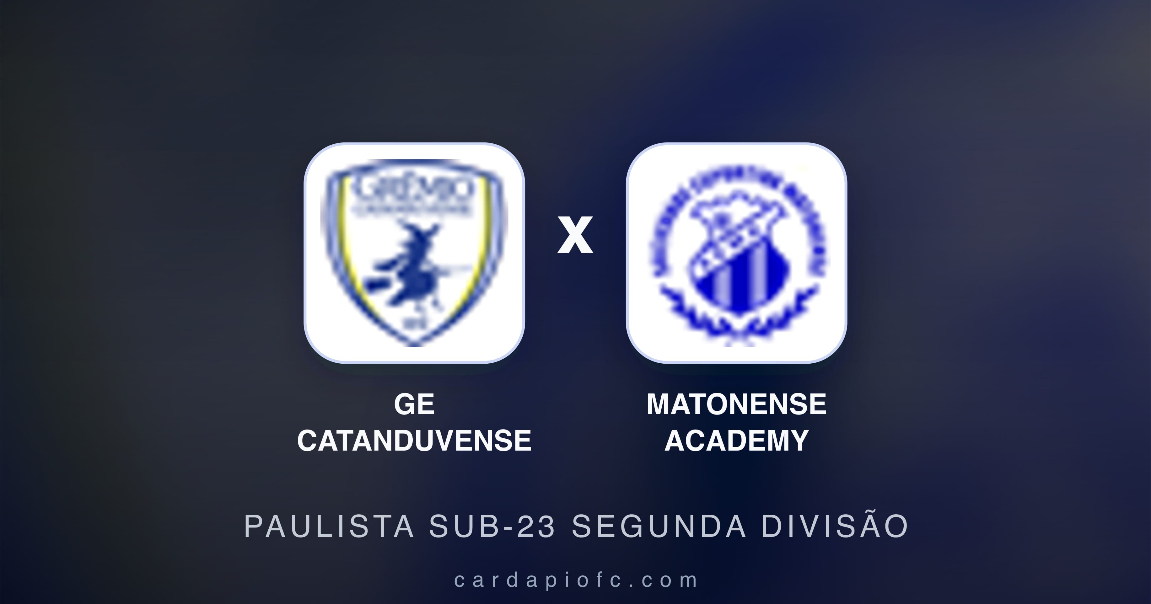 Prévia da transmissão de GE Catanduvense x Matonense Academy (Paulista Sub-23 Segunda Divisão)