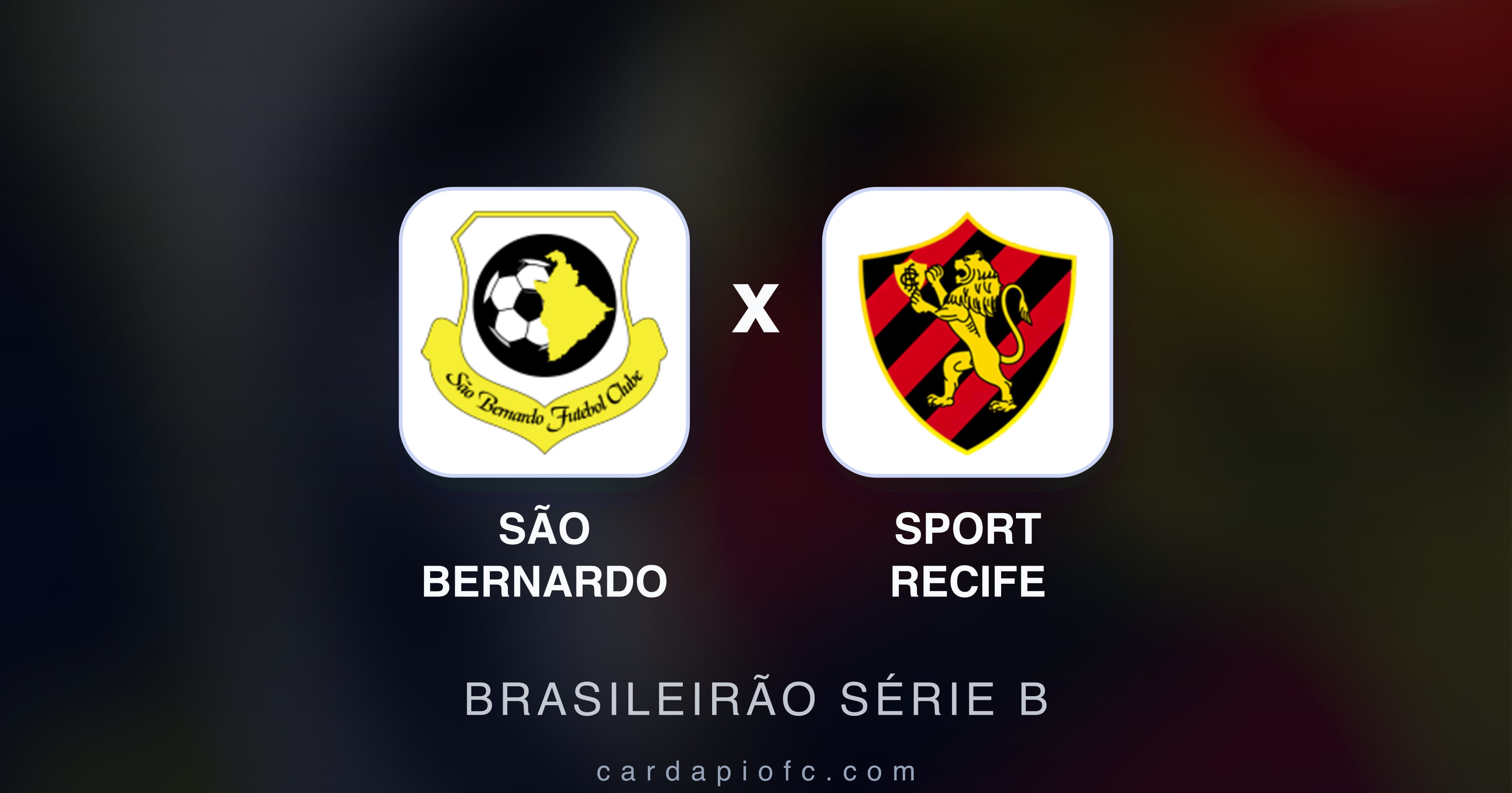 Prévia da transmissão de São Bernardo x Sport Recife (Brasileirão Série B)