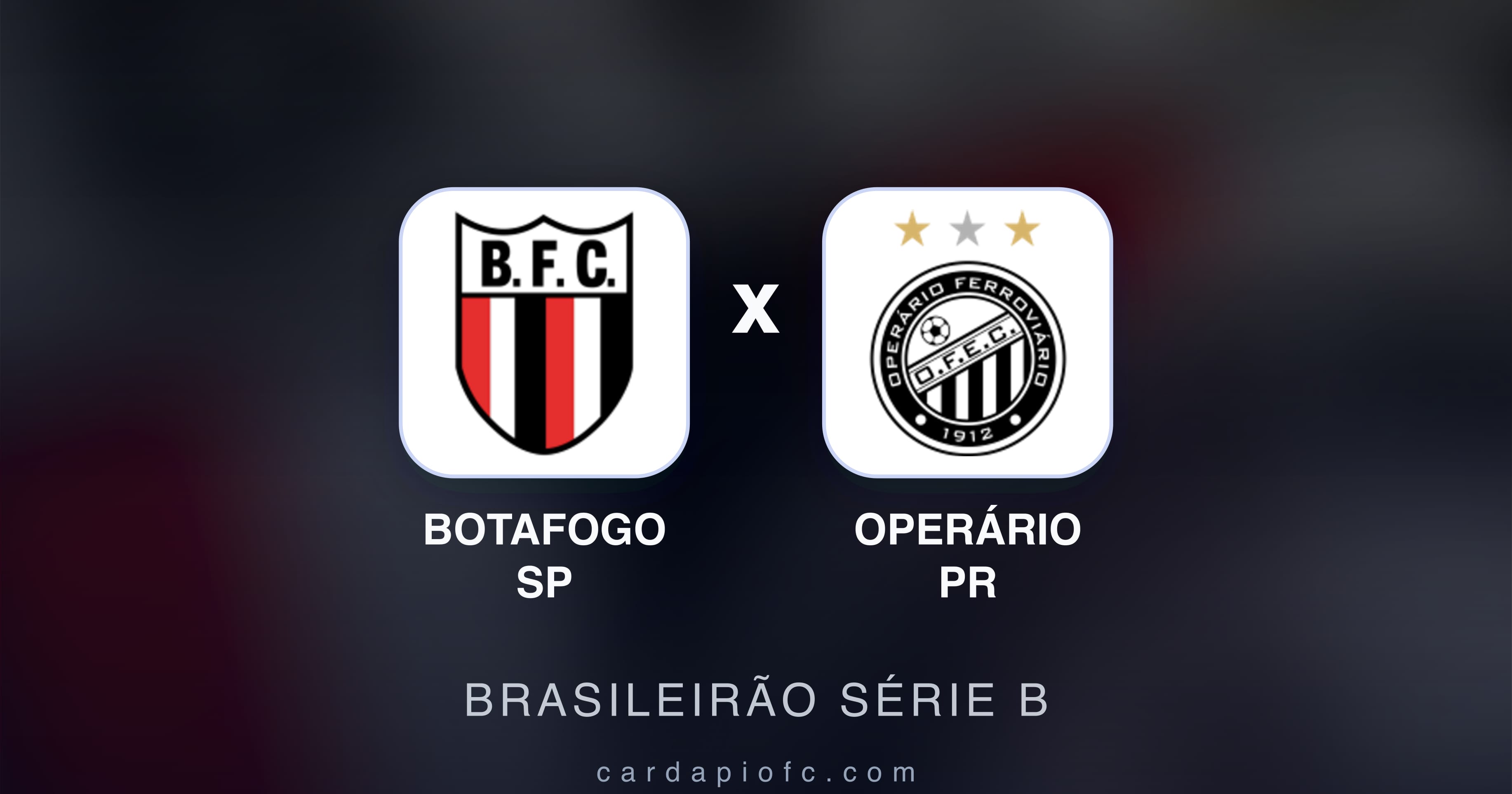 Prévia da transmissão de Botafogo SP x Operário PR (Brasileirão Série B)