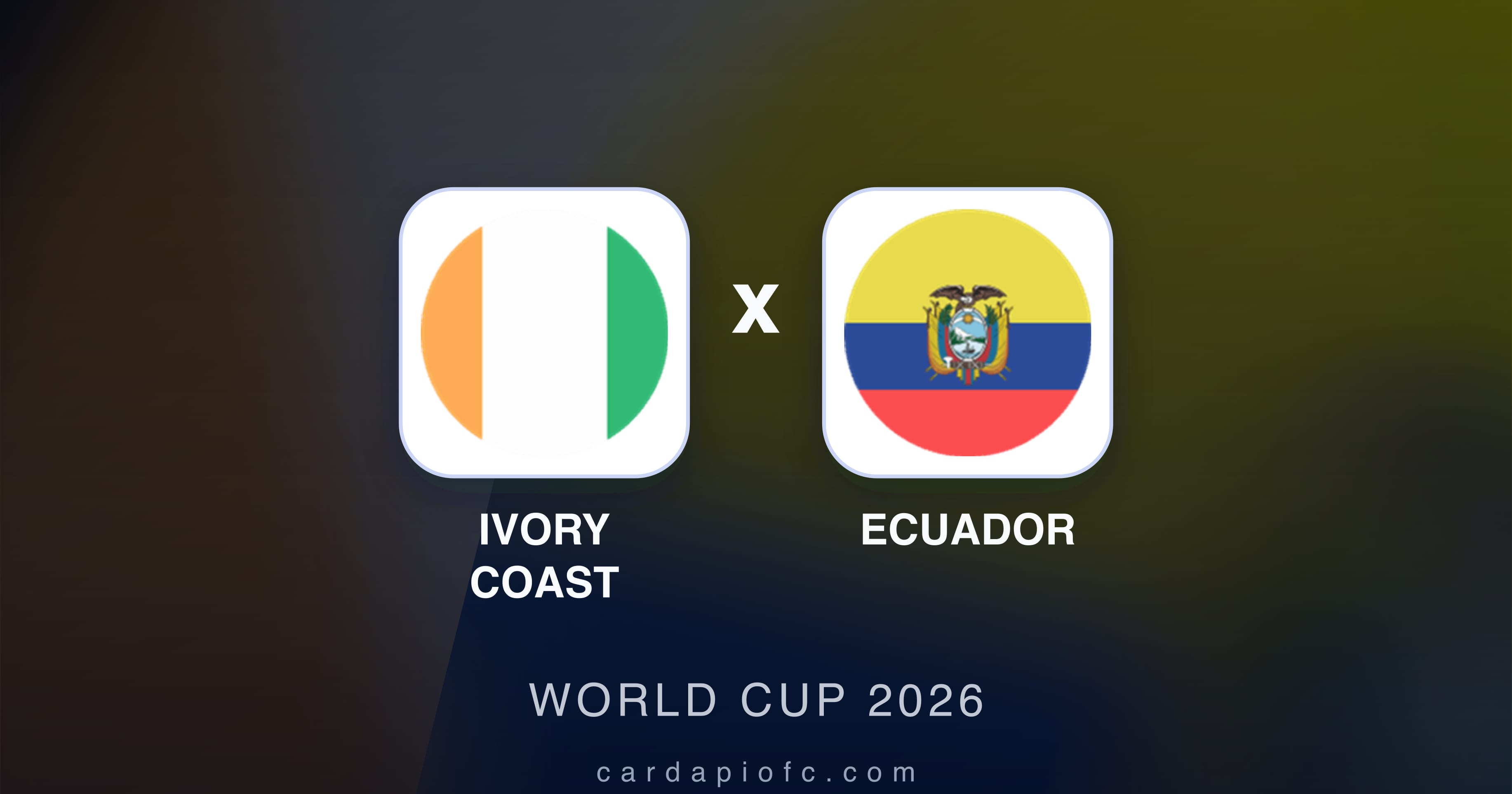 Prévia da transmissão de Ivory Coast x Ecuador (World Cup 2026)