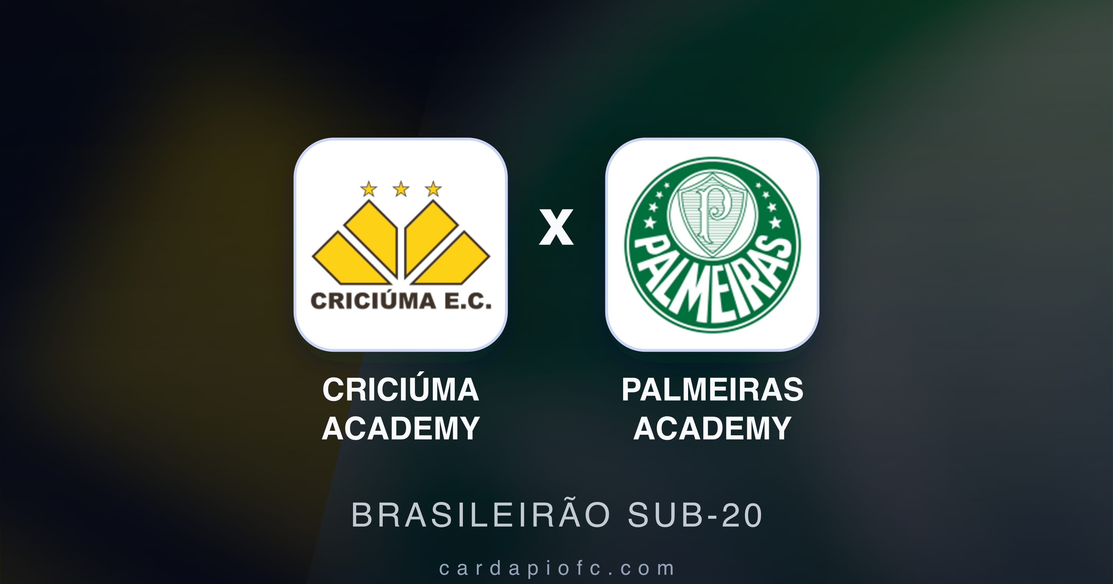 Prévia da transmissão de Criciúma Academy x Palmeiras Academy (Brasileirão Sub-20)