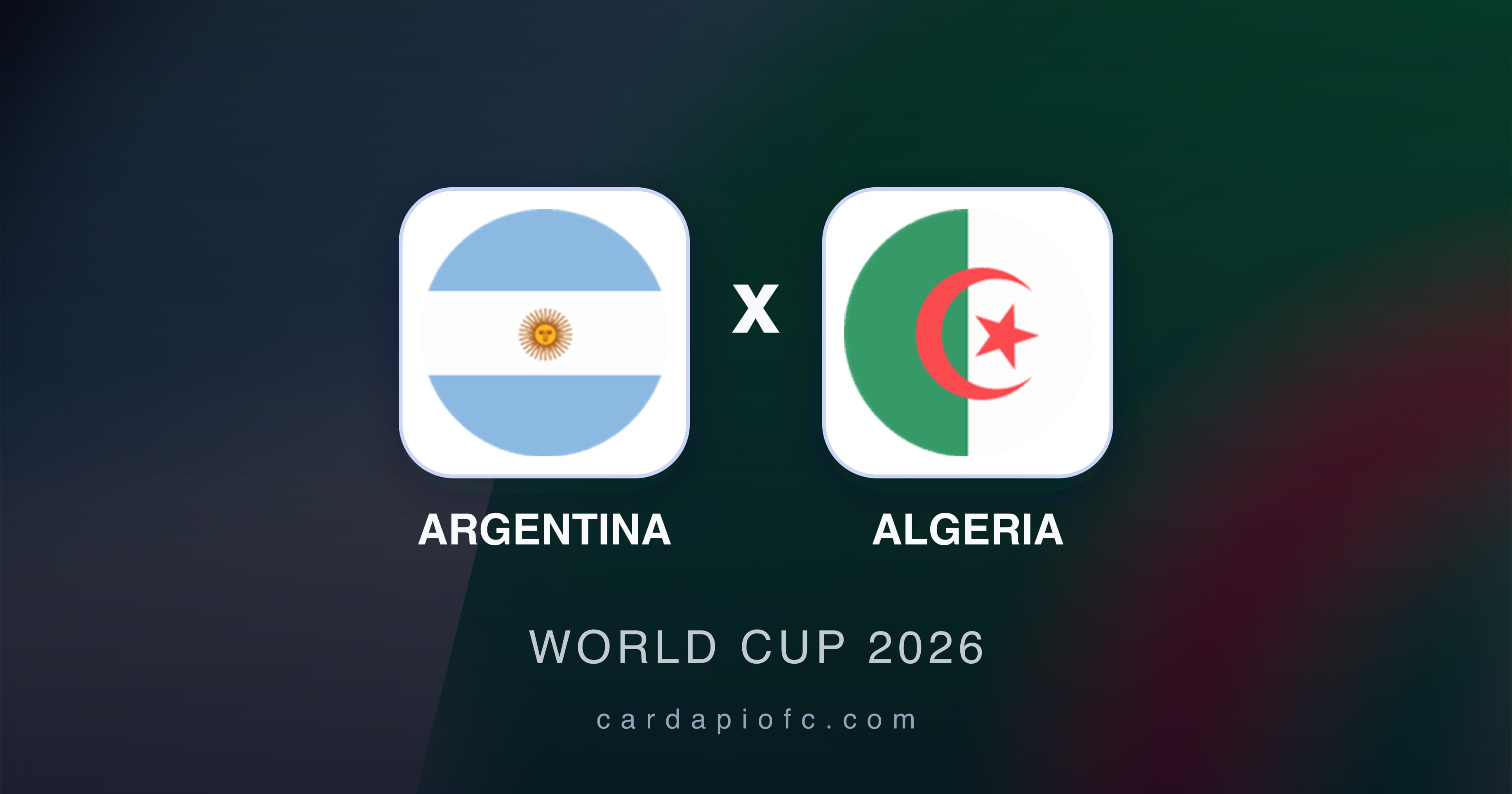 Prévia da transmissão de Argentina x Algeria (World Cup 2026)