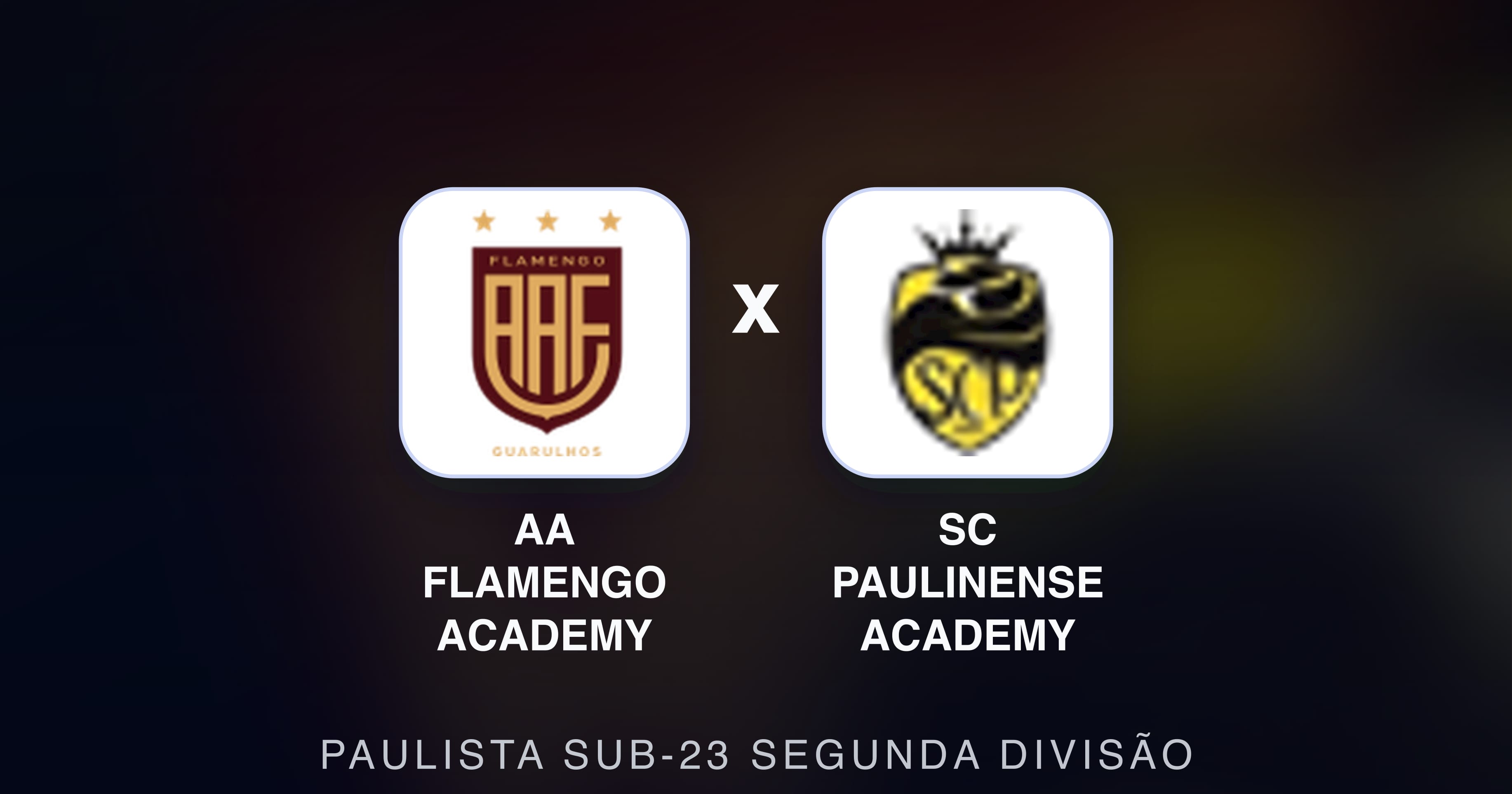 Prévia da transmissão de AA Flamengo Academy x SC Paulinense Academy (Paulista Sub-23 Segunda Divisão)