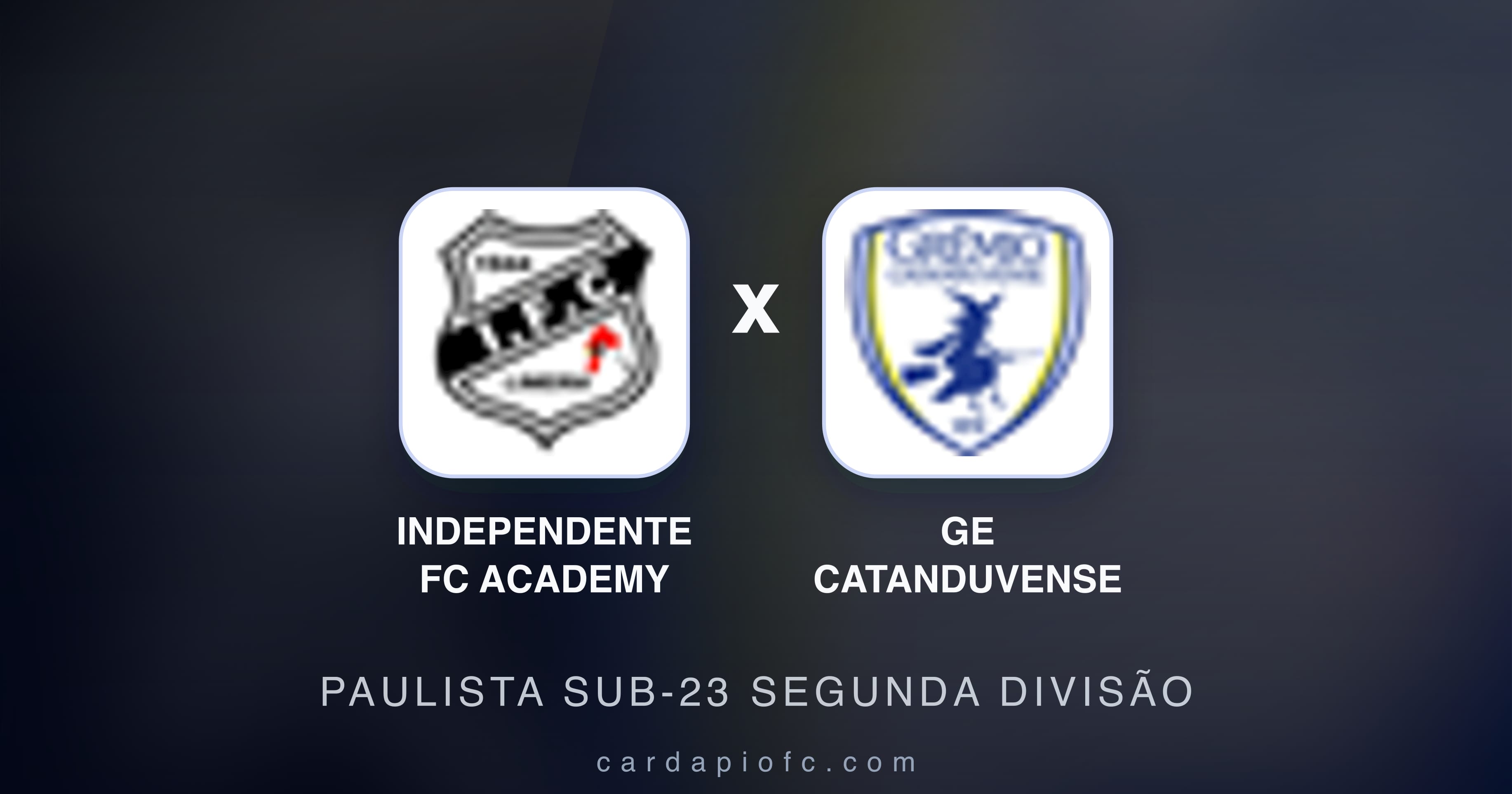 Prévia da transmissão de Independente FC Academy x GE Catanduvense (Paulista Sub-23 Segunda Divisão)
