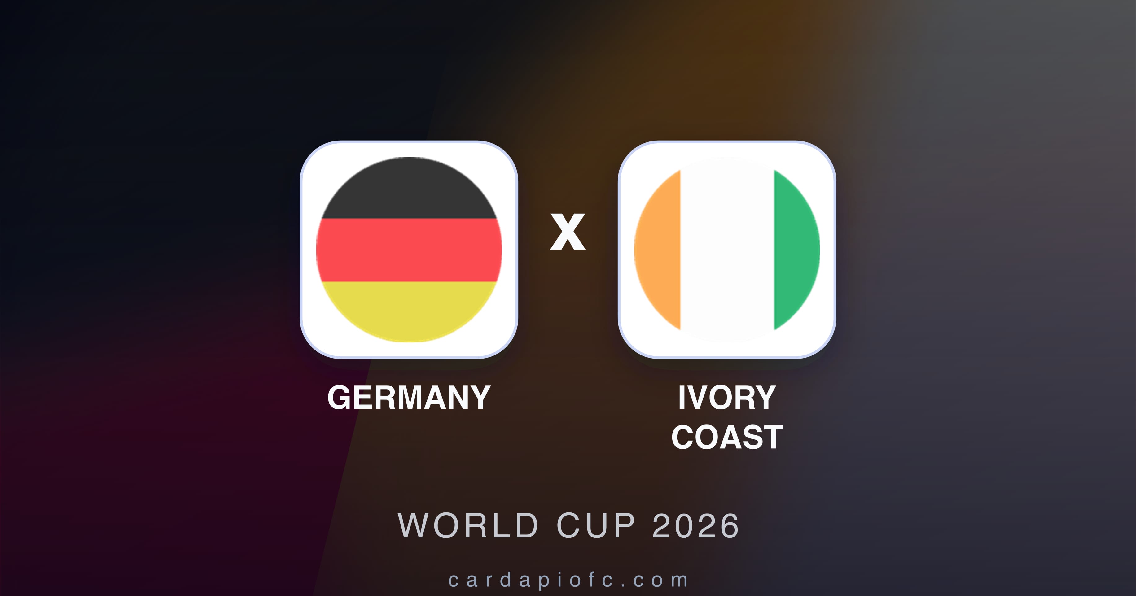 Prévia da transmissão de Germany x Ivory Coast (World Cup 2026)