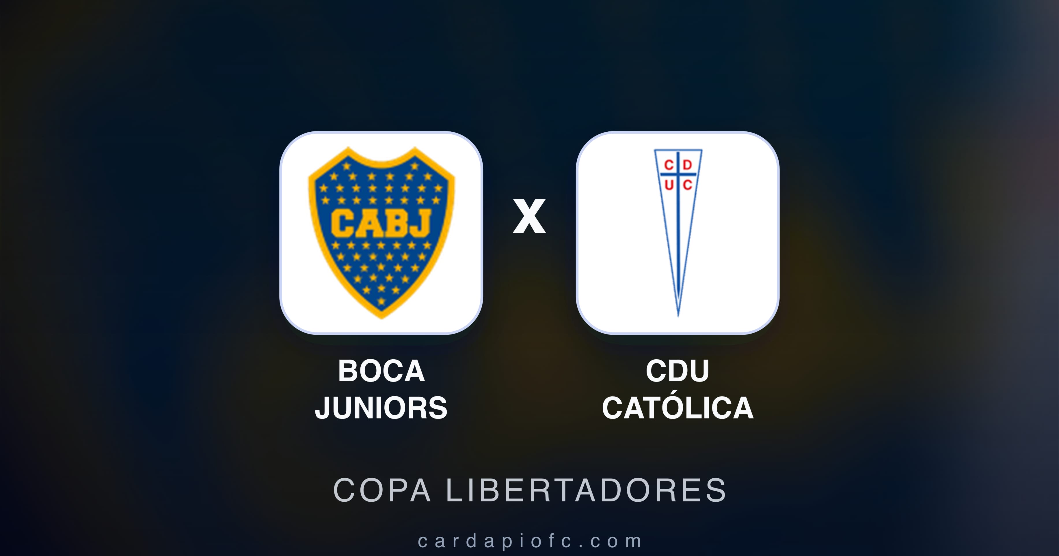 Imagen previa de Boca Juniors vs CDU Católica (Copa Libertadores)