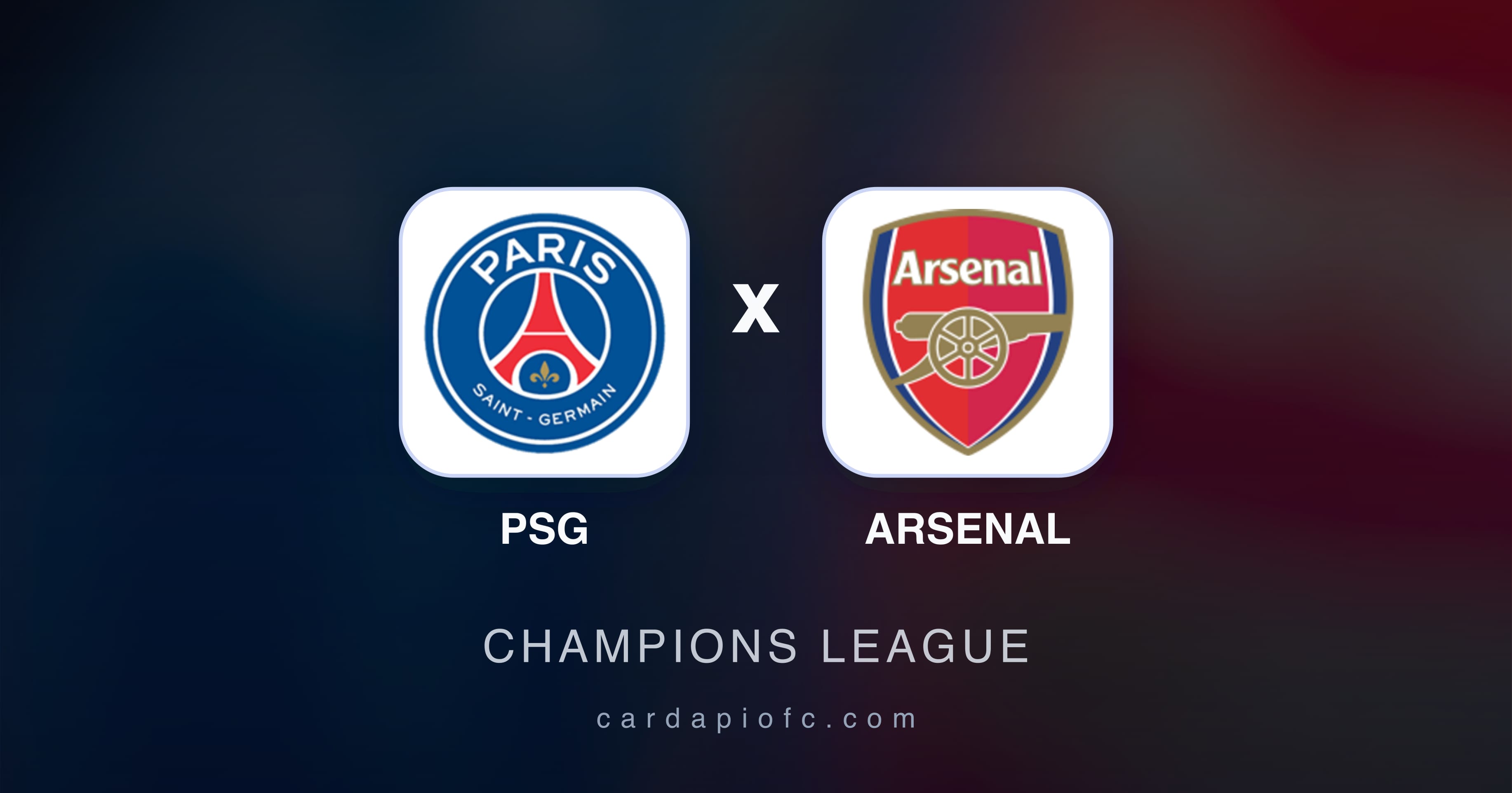 Imagen previa de PSG vs Arsenal (Champions League)