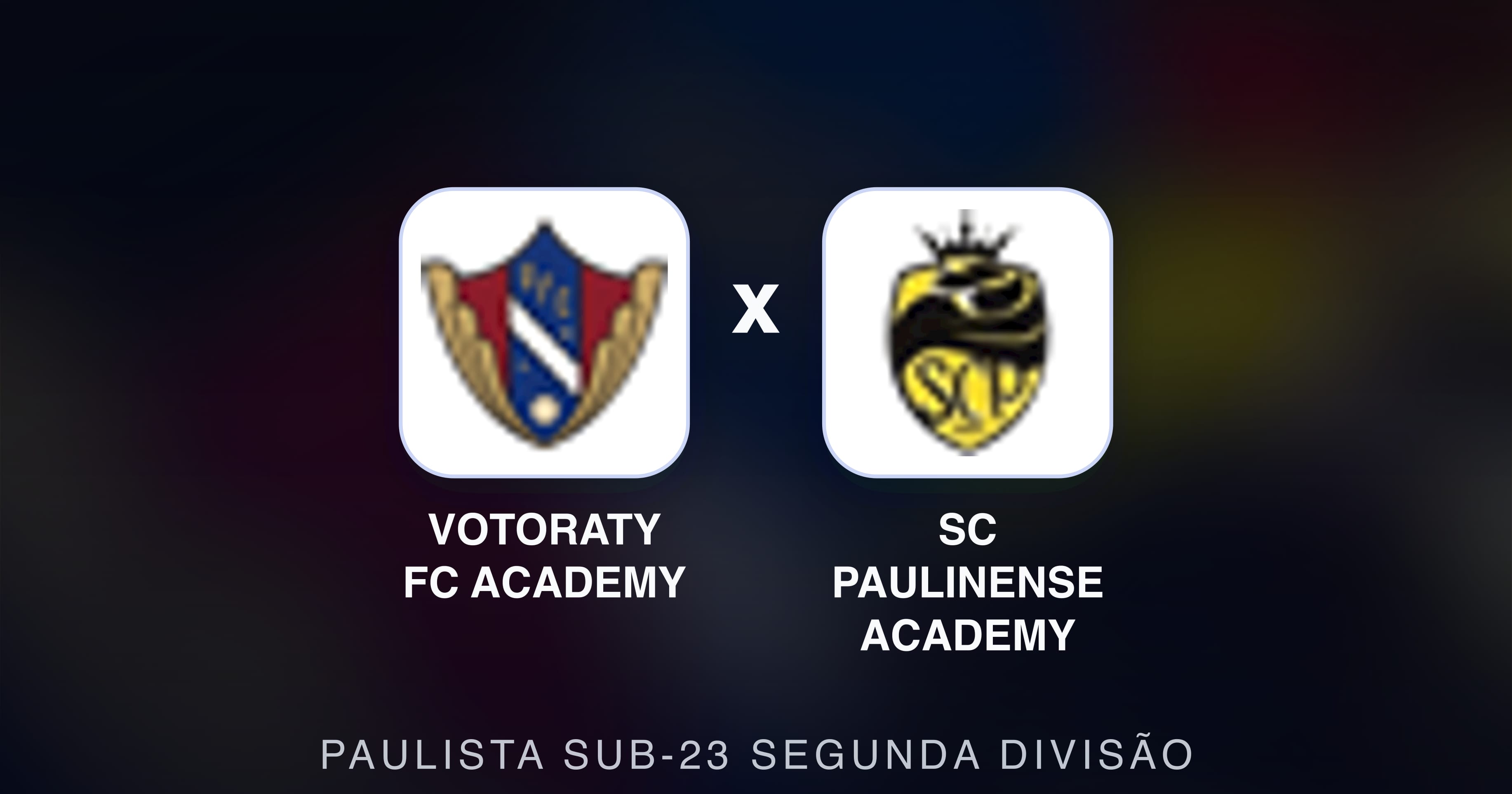 Imagen previa de Votoraty FC Academy vs SC Paulinense Academy (Paulista Sub-23 Segunda Divisão)
