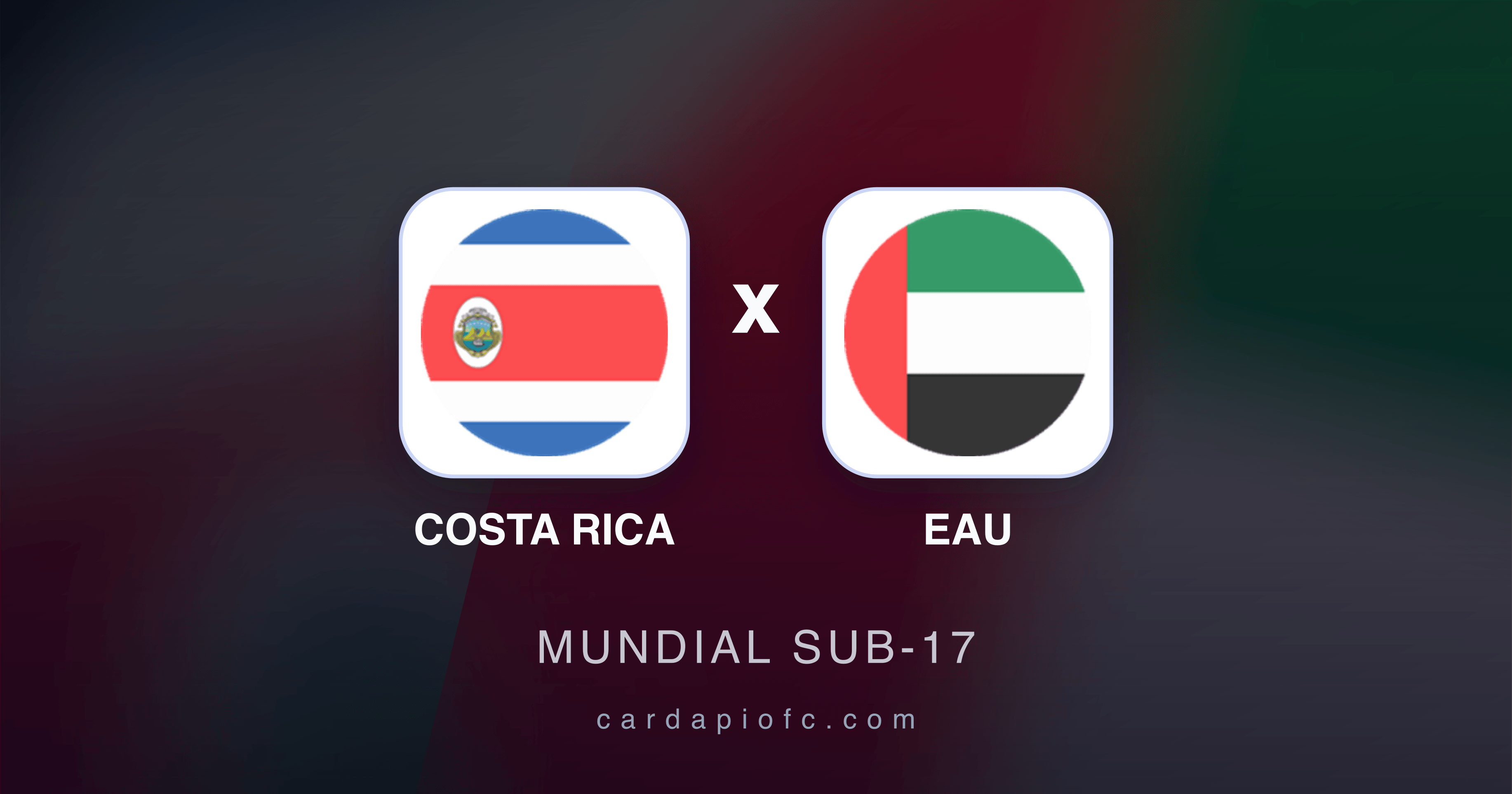 Costa Rica x EAU - Mundial Sub-17 prévia da transmissão