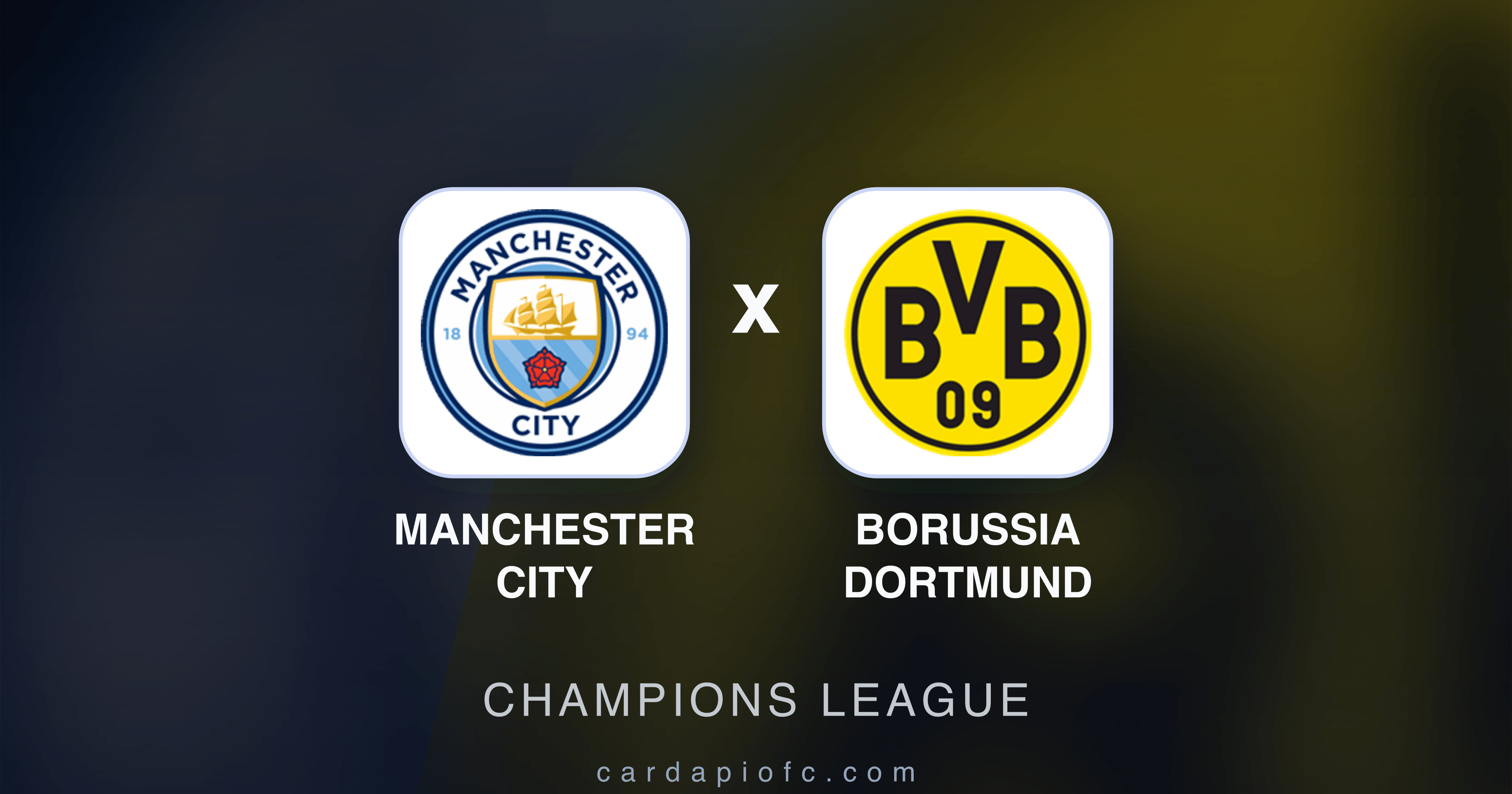 Manchester City x Borussia Dortmund - Champions League prévia da transmissão