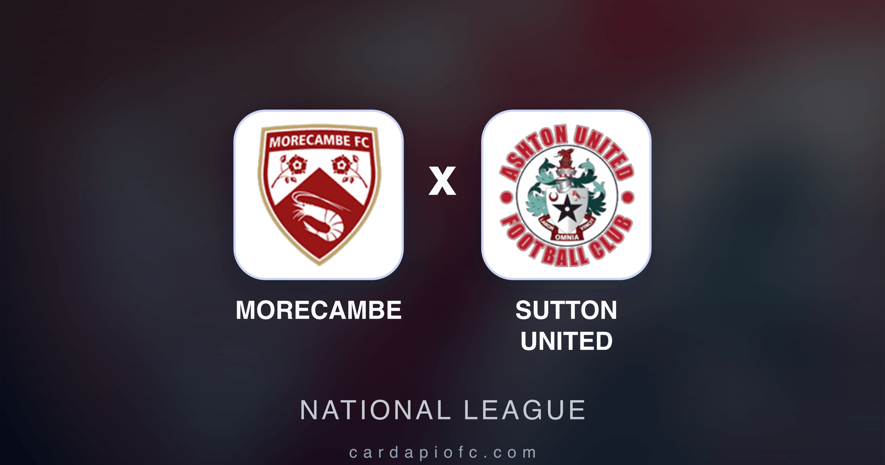 Morecambe x Sutton United - National League prévia da transmissão