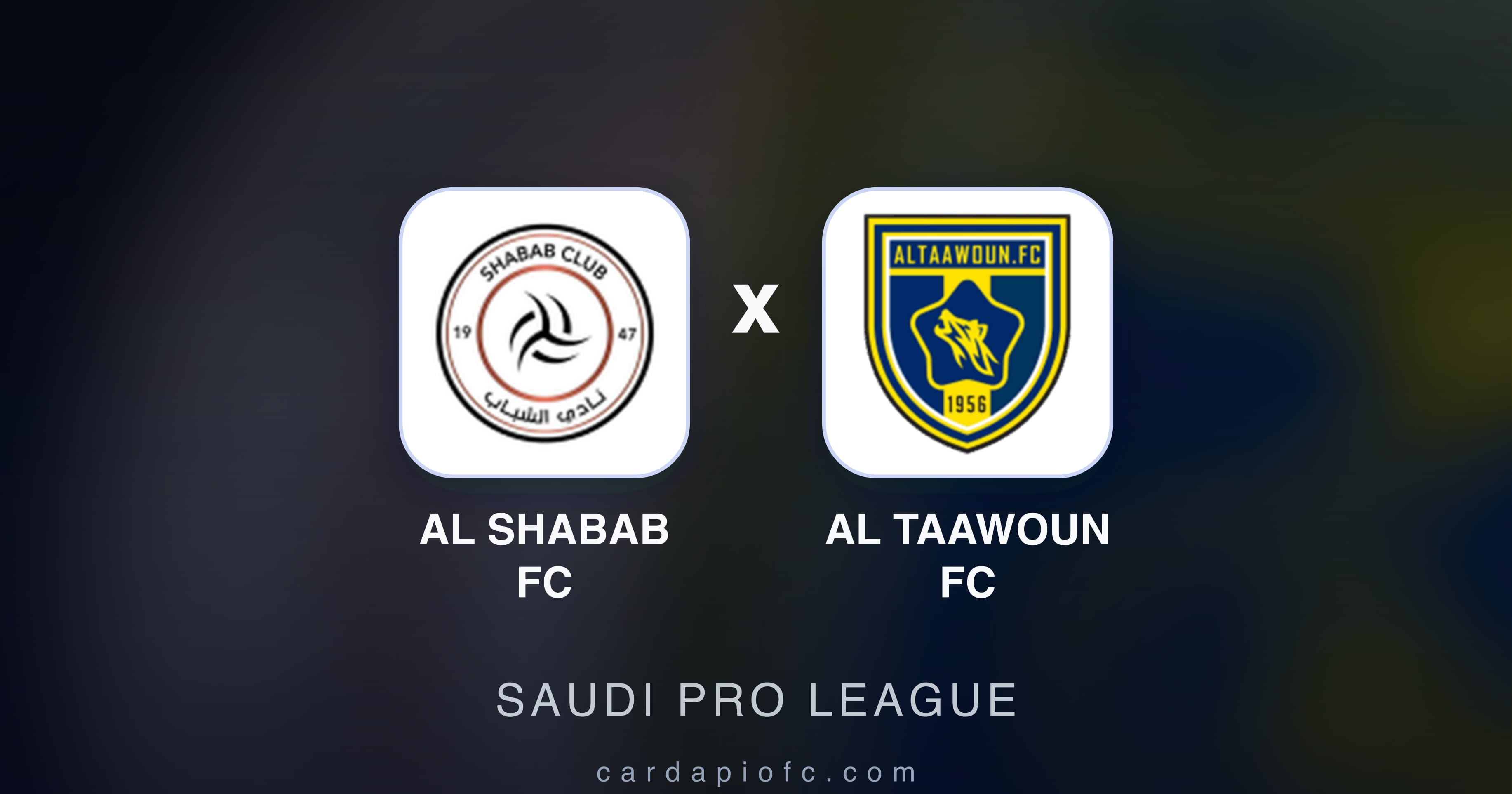 Preview image for Al Shabab FC vs Al Taawoun FC (Saudi Pro League)