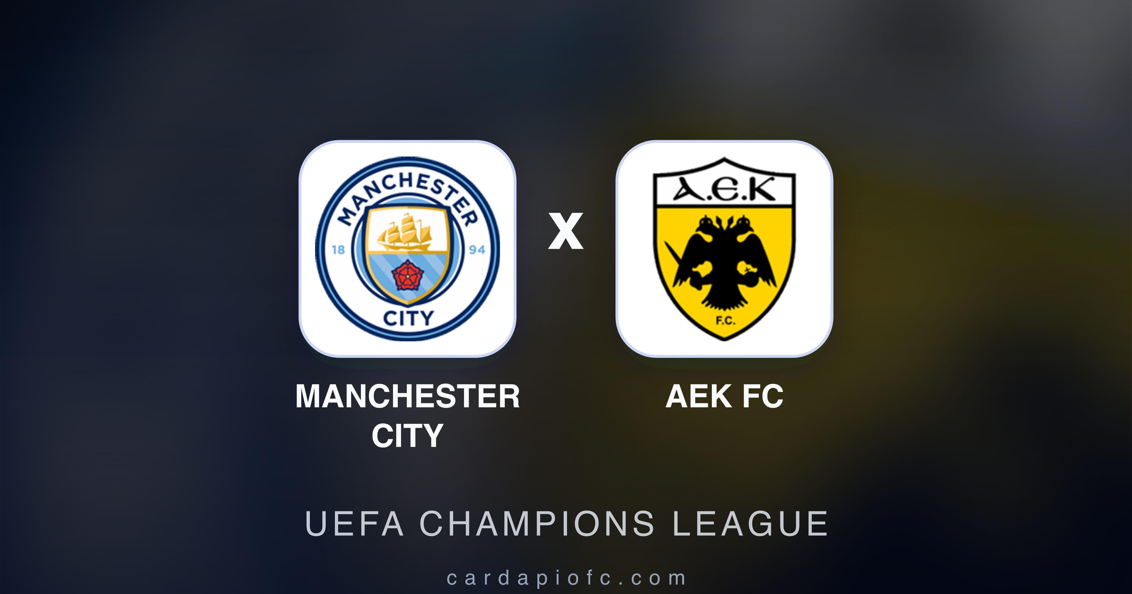 Preview image for Manchester City vs AEK FC (UEFA Champions League)