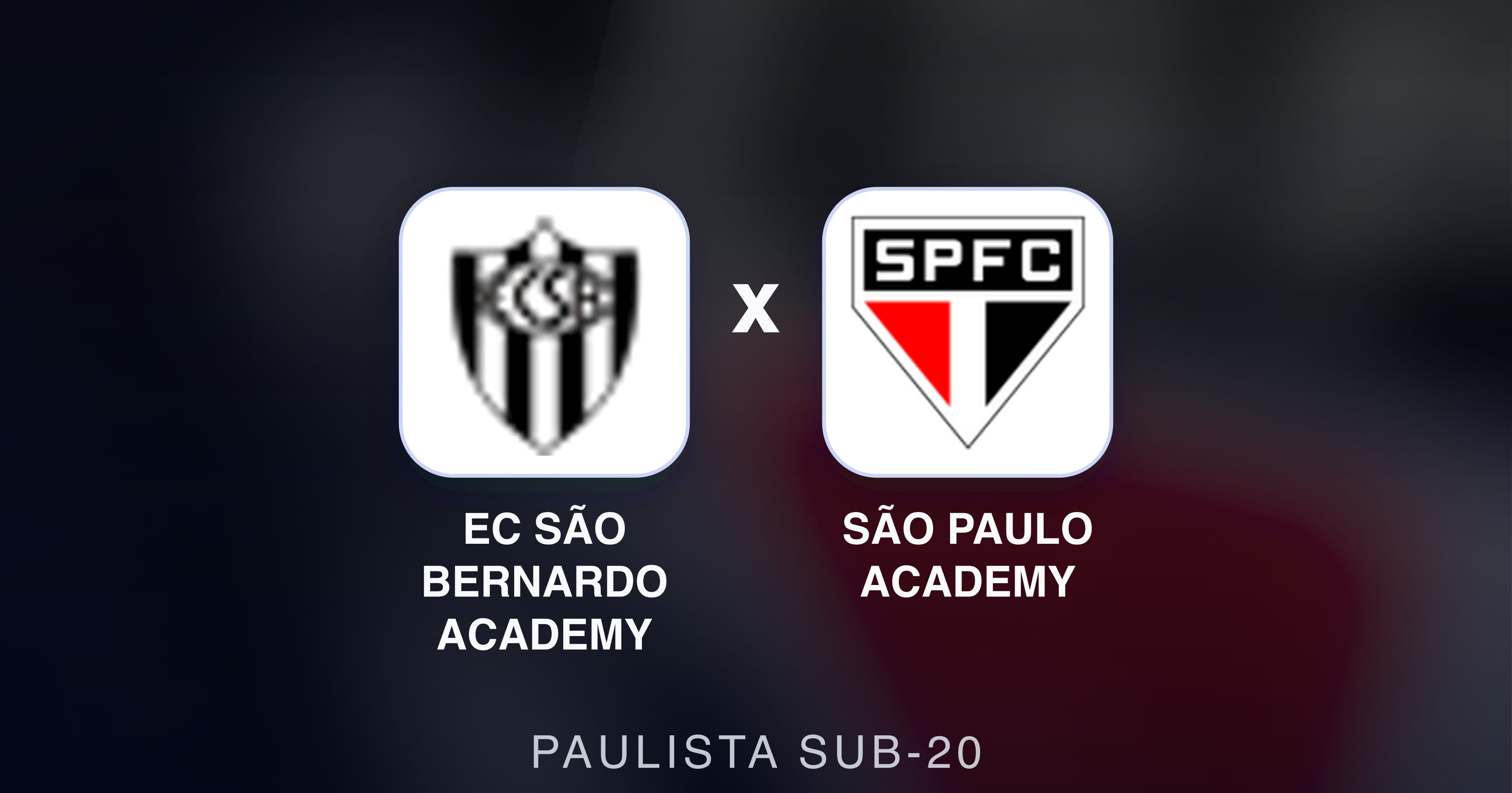 Prévia da transmissão de EC São Bernardo Academy x São Paulo Academy (Paulista Sub-20)