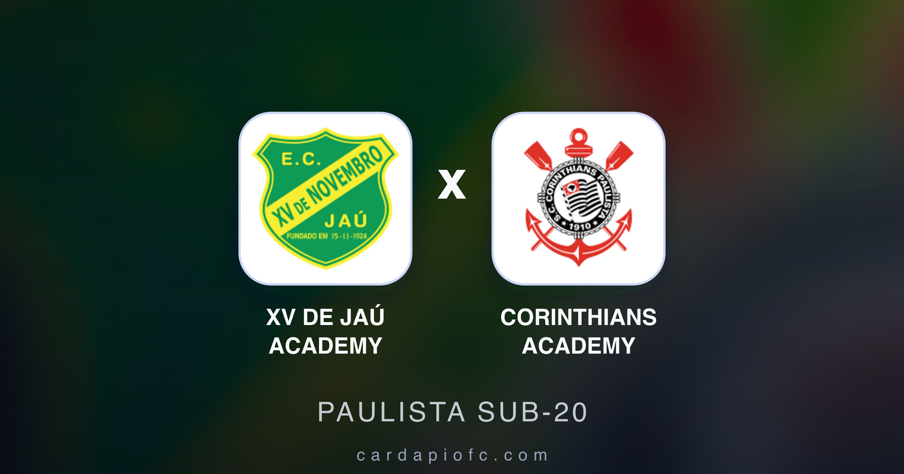 Prévia da transmissão de XV de Jaú Academy x Corinthians Academy (Paulista Sub-20)