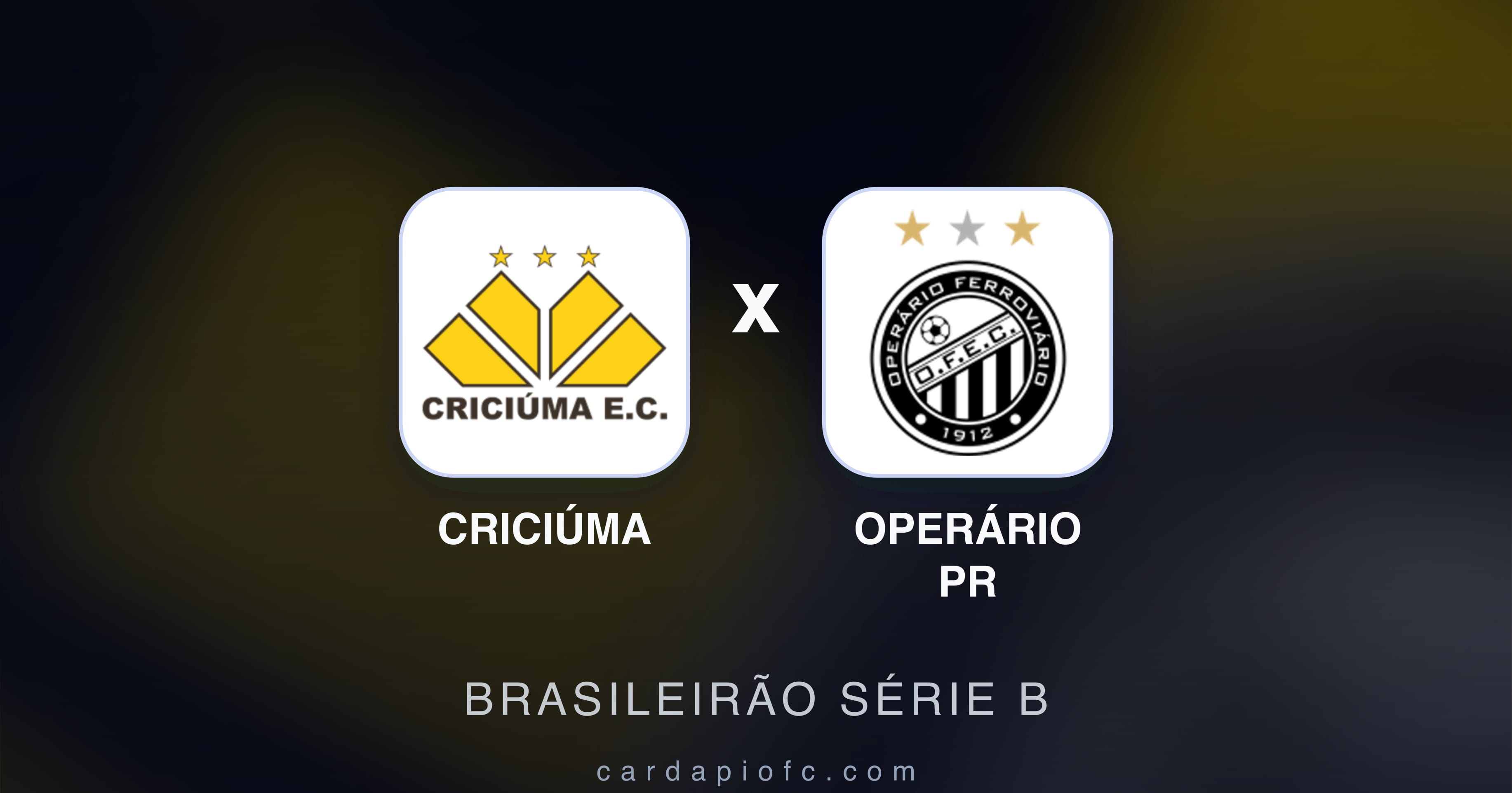 Prévia da transmissão de Criciúma x Operário PR (Brasileirão Série B)