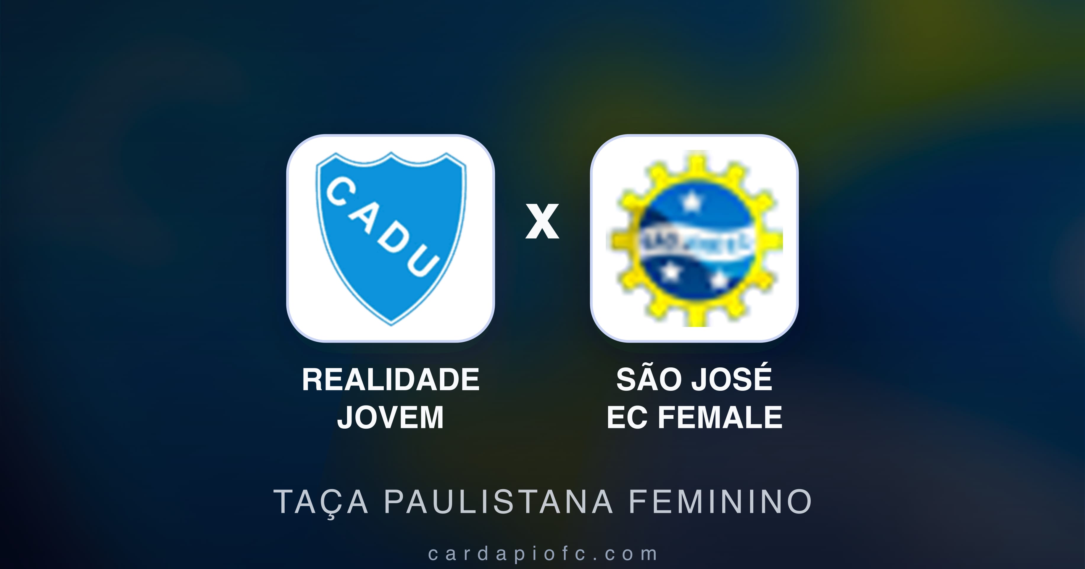 Prévia da transmissão de Realidade Jovem x São José EC Female (Taça Paulistana Feminino)