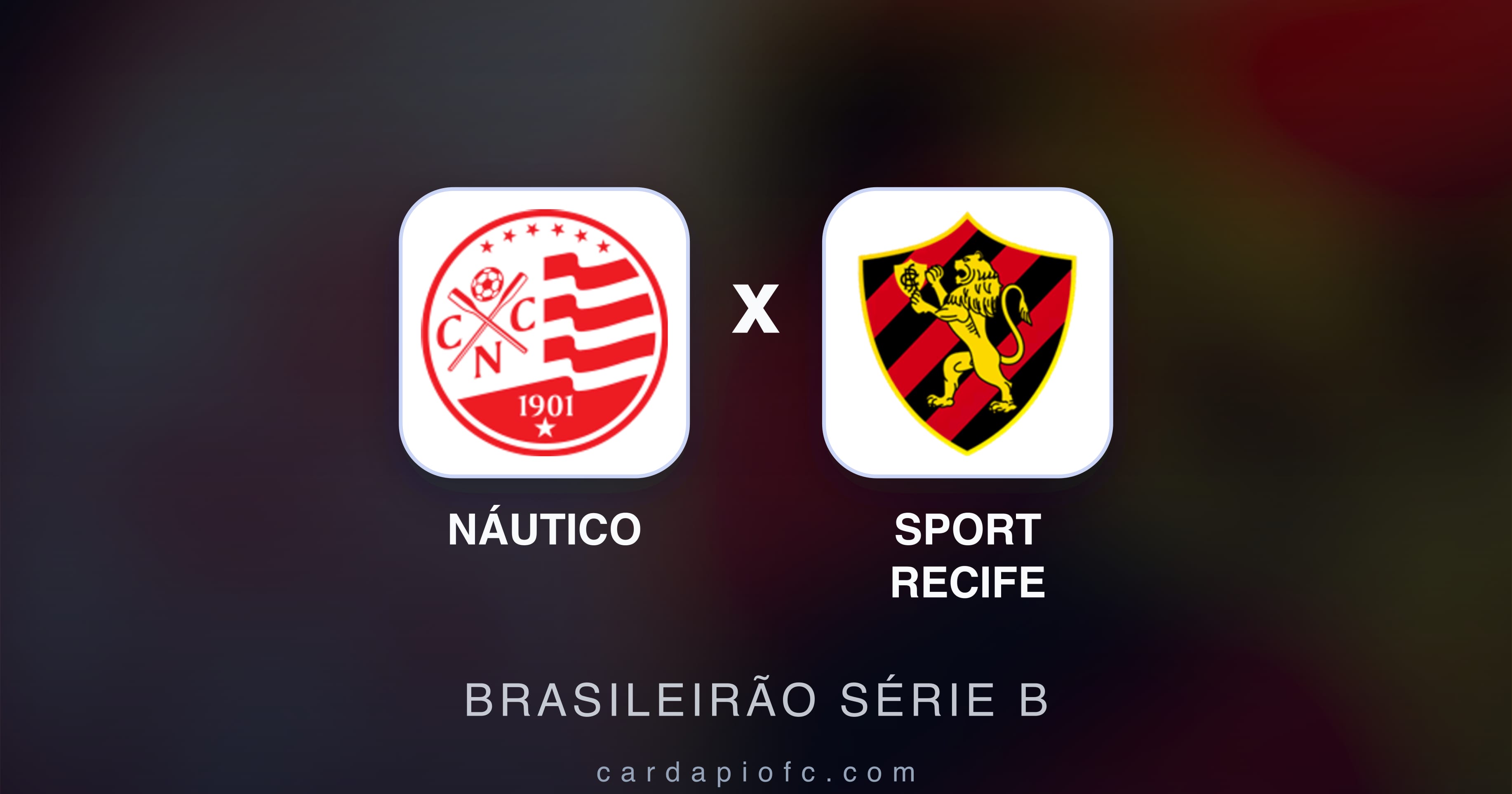 Prévia da transmissão de Náutico x Sport Recife (Brasileirão Série B)