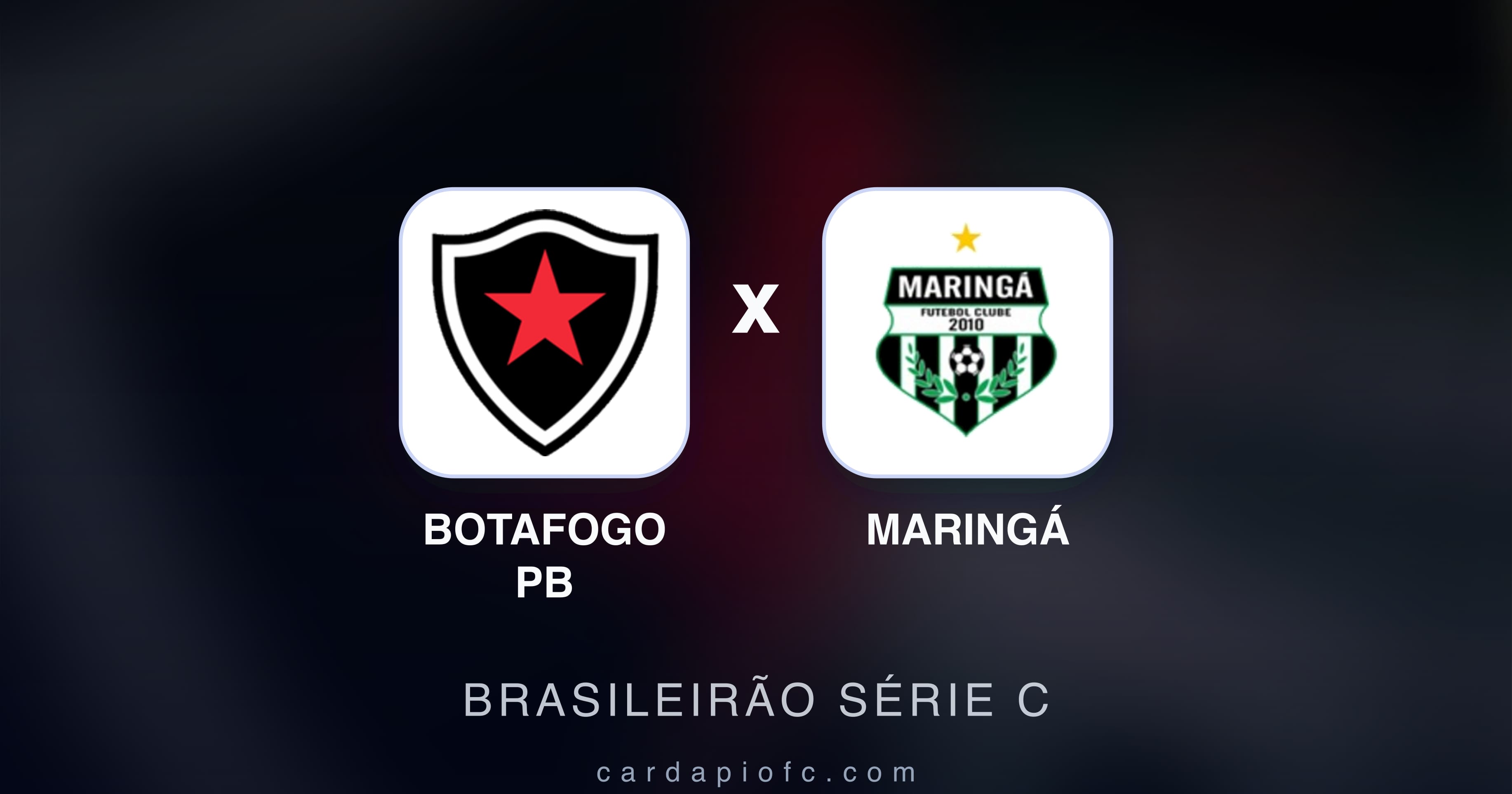 Prévia da transmissão de Botafogo PB x Maringá (Brasileirão Série C)